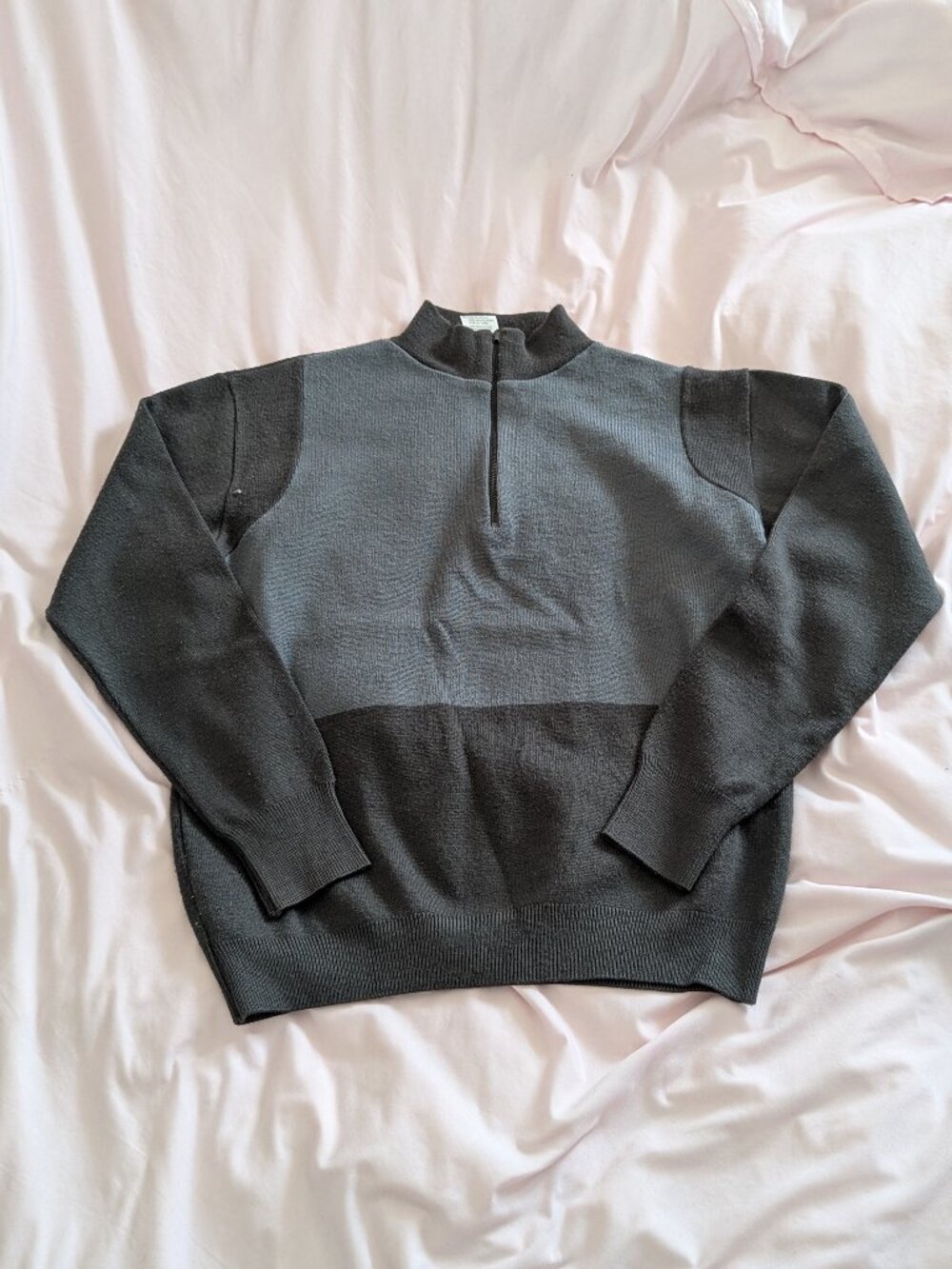Diesel StyleLab Grey Two-Tone Half-Zip Sweater S